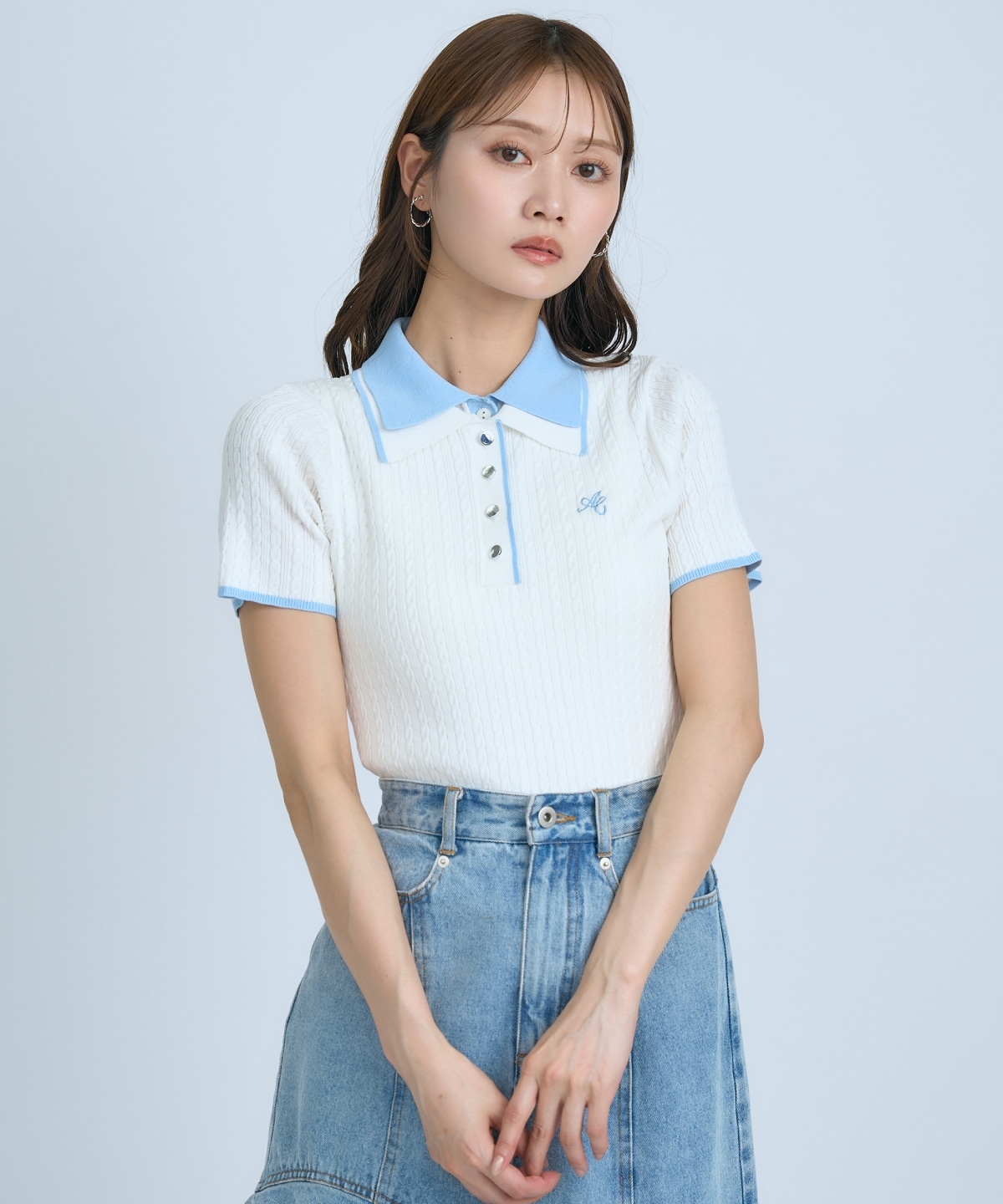 【先行予約受付中】ダブルカラーケーブルポロニット