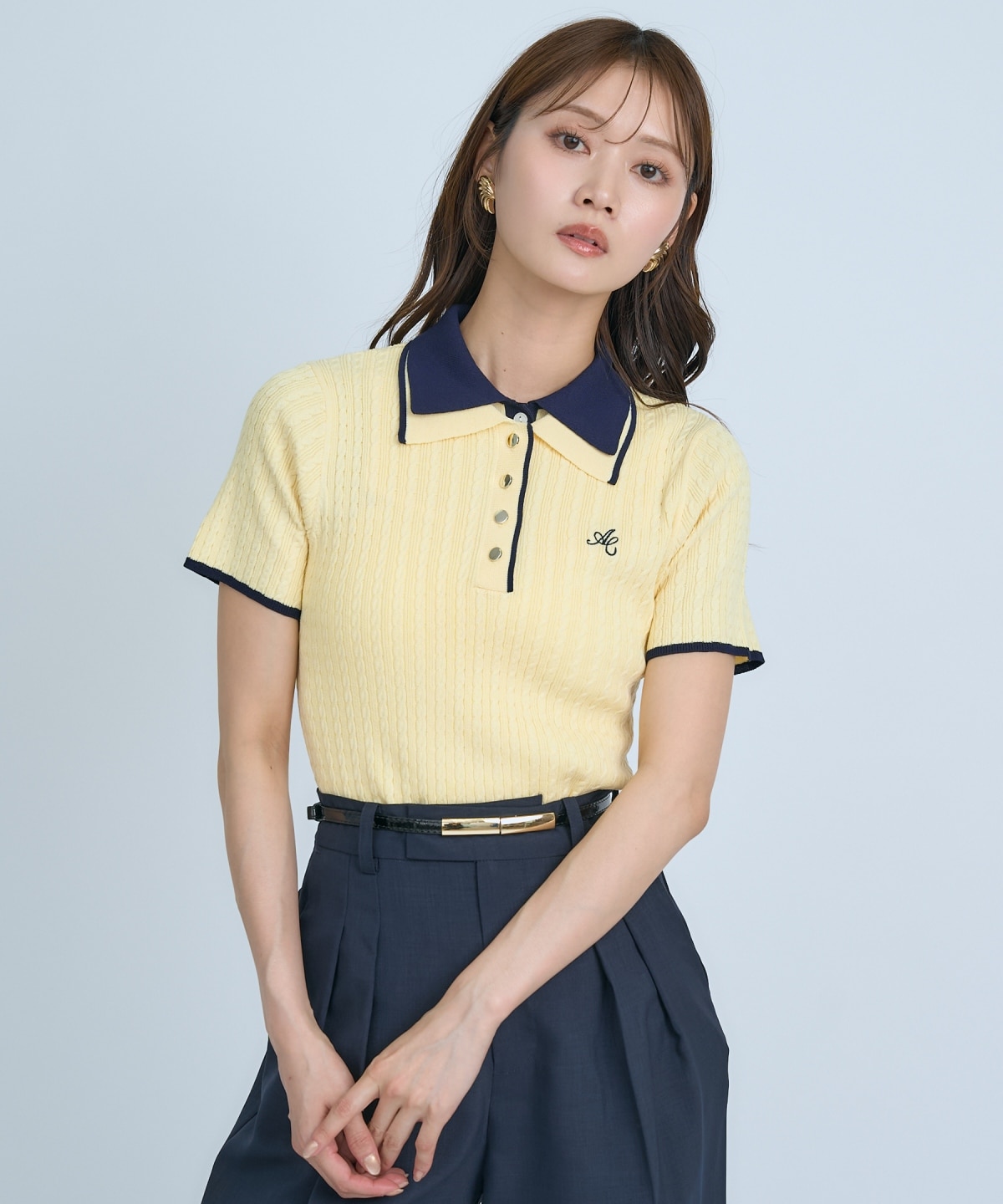 【先行予約受付中】ダブルカラーケーブルポロニット