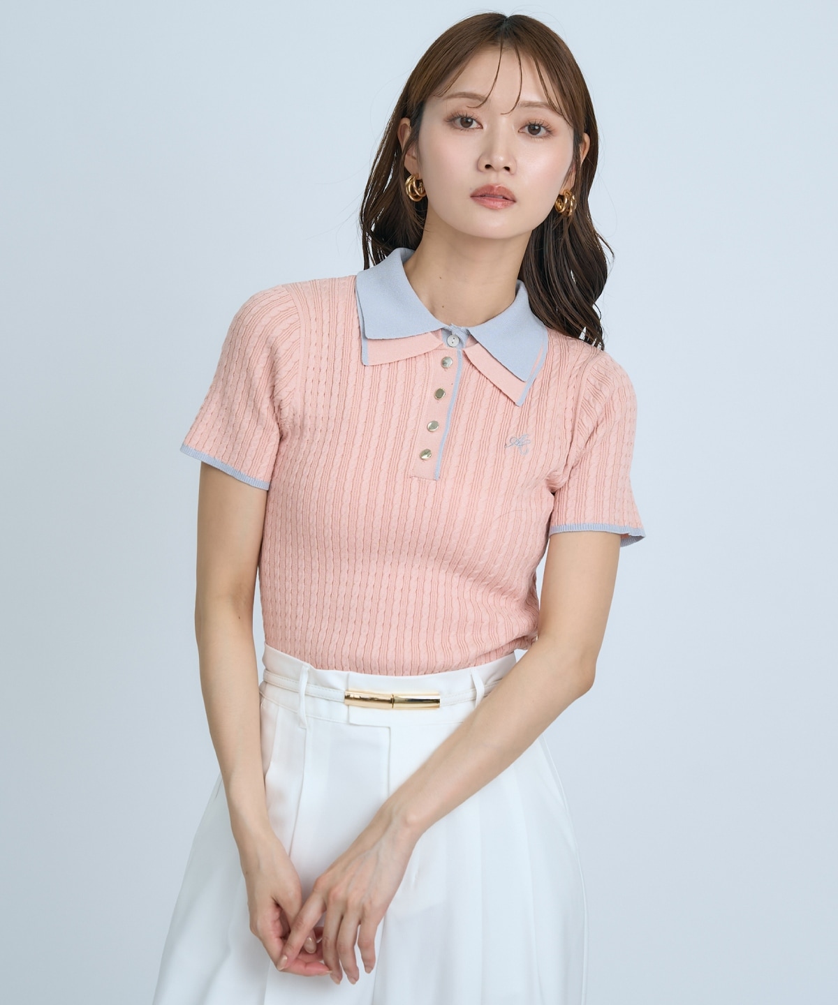 【先行予約受付中】ダブルカラーケーブルポロニット