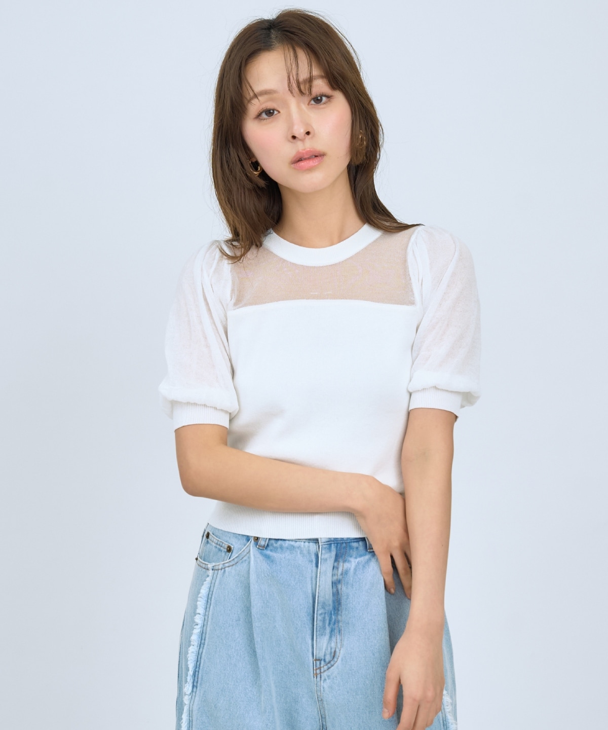 【先行予約受付中】シアーニットクルーネックプルオーバー