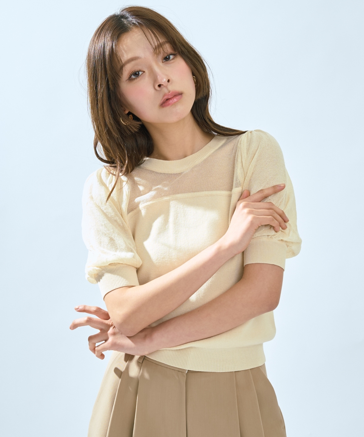 【先行予約受付中】シアーニットクルーネックプルオーバー