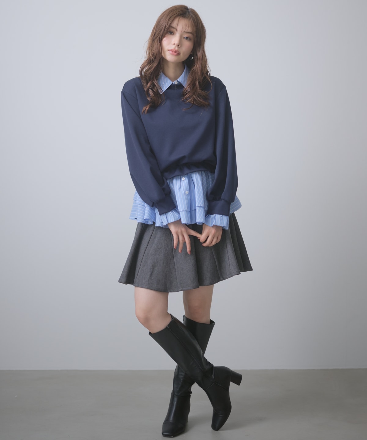【先行予約受付中】ベルト付きフレアミニスカート