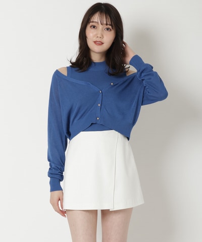 【セットアップ可能】ラメストライプラップミニスカパン