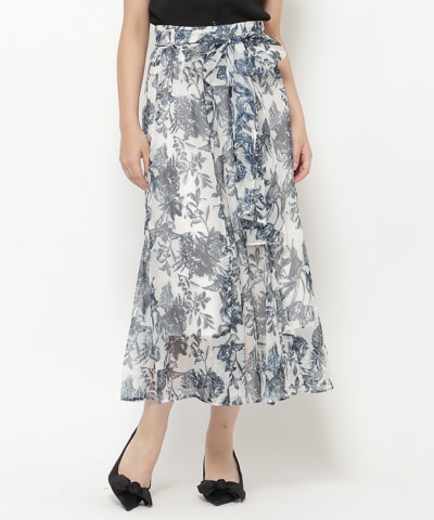 フラワープリントスカート