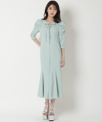 デコルテリボンあきマーメイドワンピース