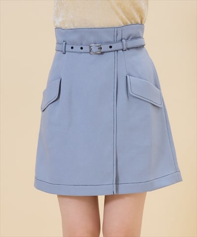 【セットアップ可能】ベルティッドウーリッシュミニスカート