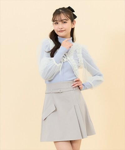 ハイウエストアシメプリーツミニスカート