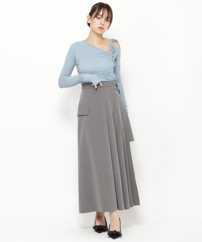 アシメソフトプリーツスカート