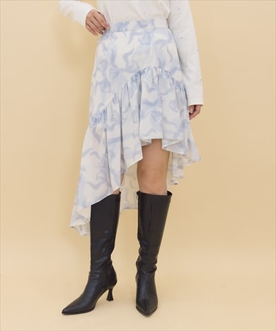 リボンプリントスカート