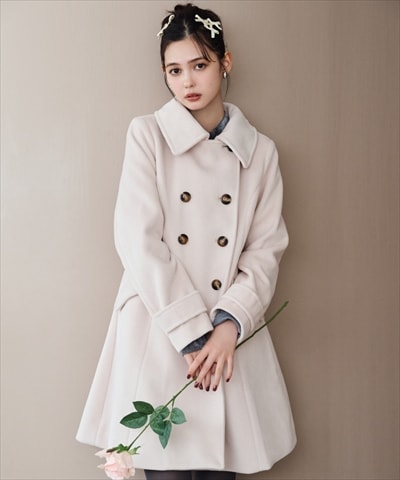 ウールライクダブルミドルコート