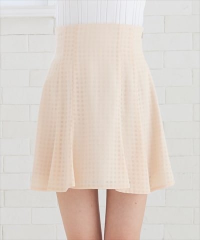 シアーチェックフレアミニスカート