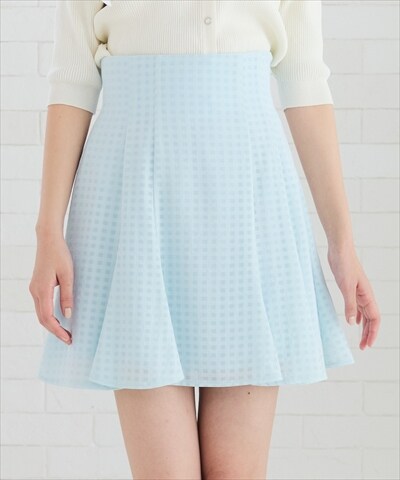 シアーチェックフレアミニスカート