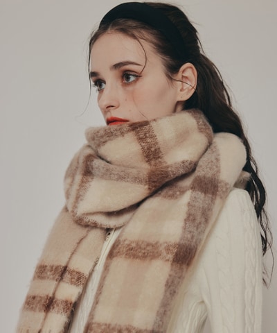 ワイドチェックマフラー