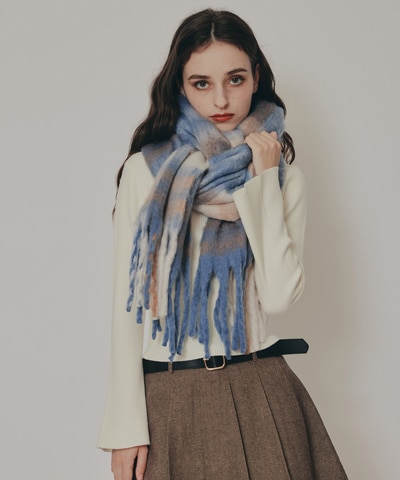 ワイドチェックマフラー