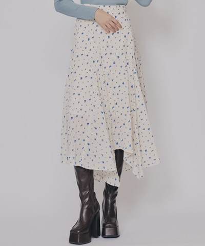ミニフラワーイレヘムロングスカート