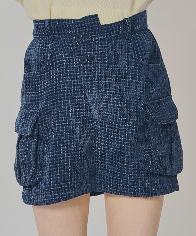 モールツイードカーゴミニスカート