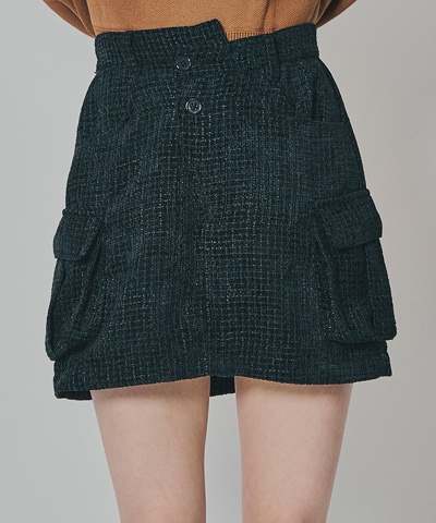 モールツイードカーゴミニスカート