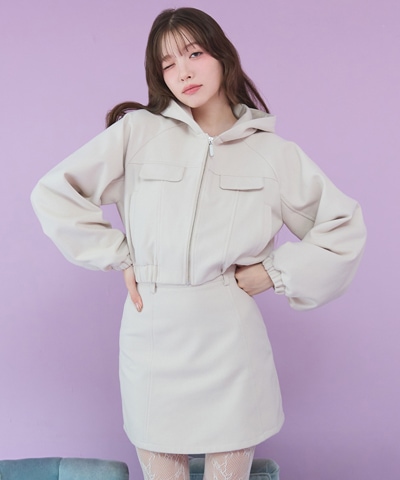 【セットアップ可能】ハイウエストフレアミニスカート