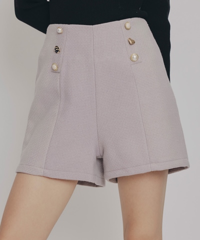 ハイウエストマルチボタンショートパンツ
