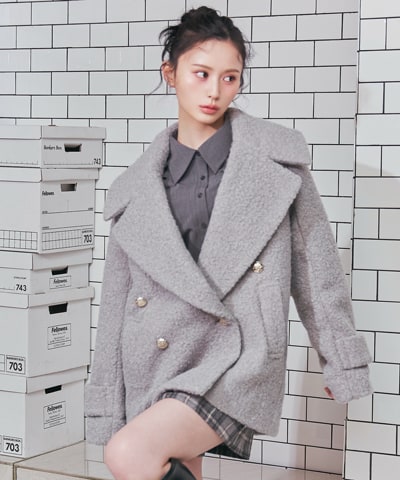 ボアダブルミドルコート