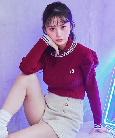 ［FILA×REDYAZEL］ラインタートルニットプルオーバー