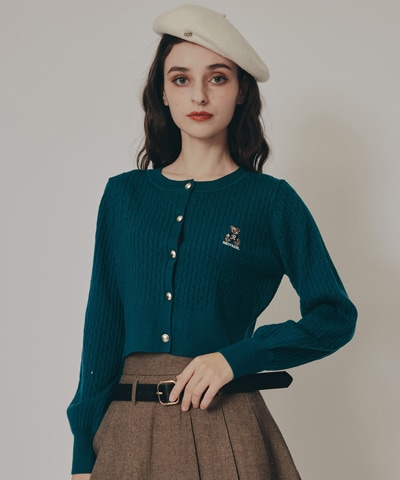 Azelyミニケーブルニットカーディガン