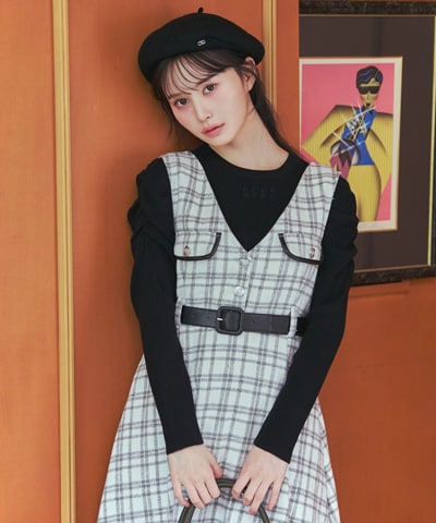 パワショルロゴリブニットトップス