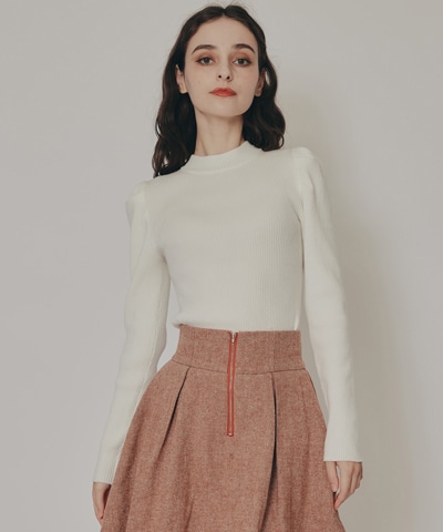 パワショルボトルネックニットトップス