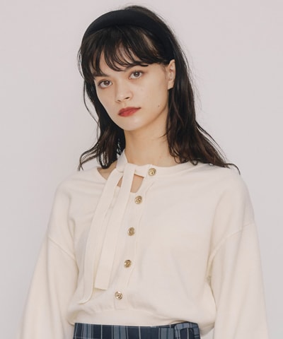 アシメカットデザインニットプルオーバー