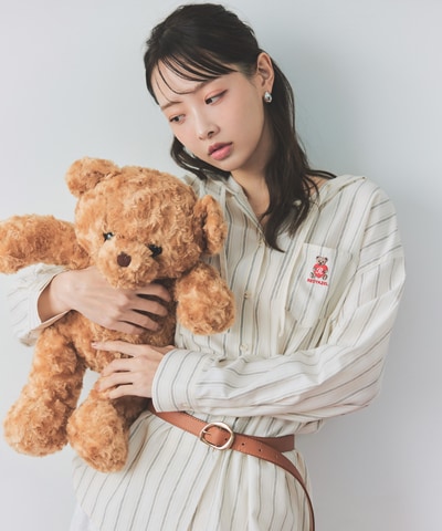 【2/13(金) 昼12時発売開始】Azelyハートストライプフードシャツブラウス