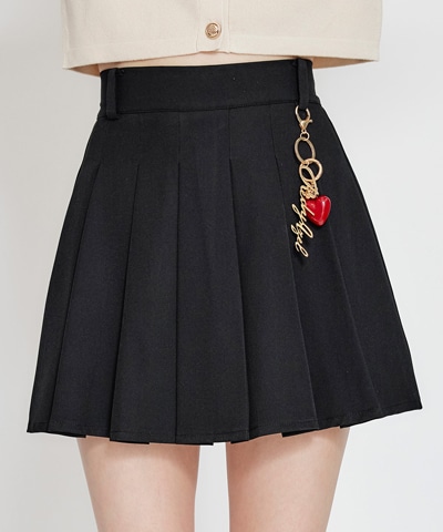 REDYAZEL×ハートチャームプリーツミニスカート