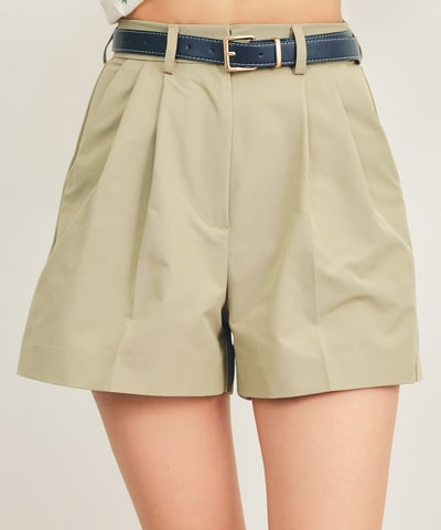 ダブルタックベルトショートパンツ