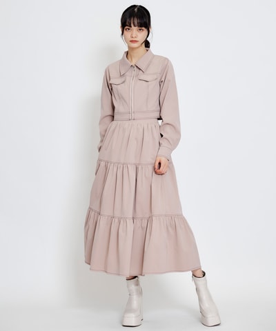 【セットアップ可能】バイカラーステッチショートジャケット