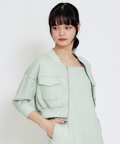 【セットアップ可能】バイカラーステッチカットブルゾン