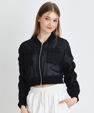 ギャザーシアーショートブルゾン