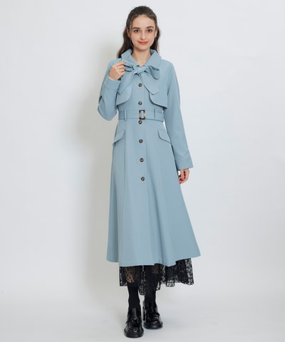 2WAYレイヤードライクリボントレンチコート