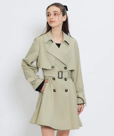 ウエストベルトショートトレンチコート