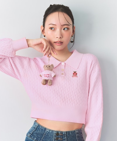 【2/13(金) 昼12時発売開始】Azelyハートミニケーブルポロニット