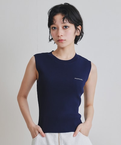 ロゴベーシックノースリーブニット