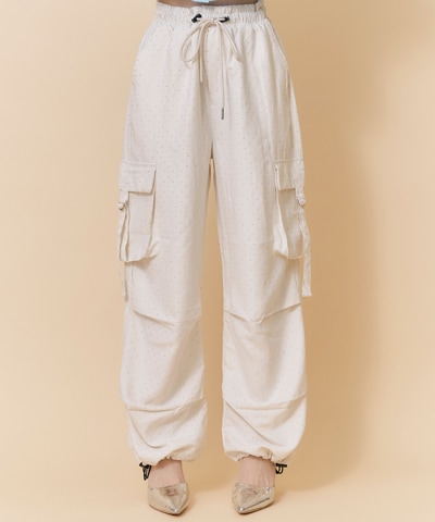 ラインストーンホットフィットカーゴパンツ