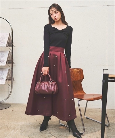 【美品】SWINSWINGスウィンスウィング　ロングスカート　ブラウン　42　L SWINSWINGスウィンスウィングロングスカートブラウン42L