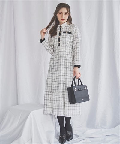 【11/21(Fri)発売】襟付きツイードワンピース