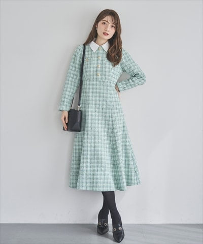 【11/21(Fri)発売】襟付きツイードワンピース