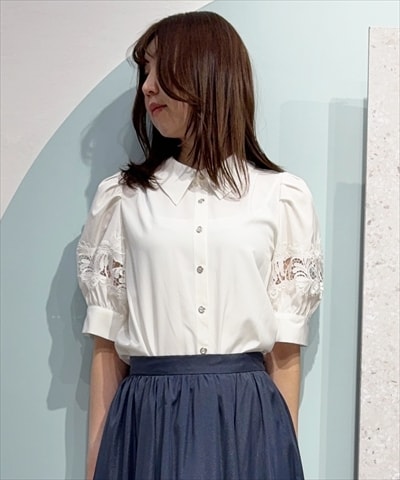 【3/19(Thu)発売】袖レース半袖ブラウス