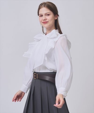 【2/20(Fri)発売】シアーBIGリボンタイブラウス