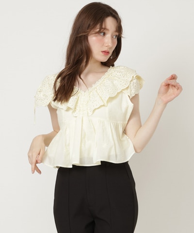 【4/24(Fri)発売】レースペプラムブラウス