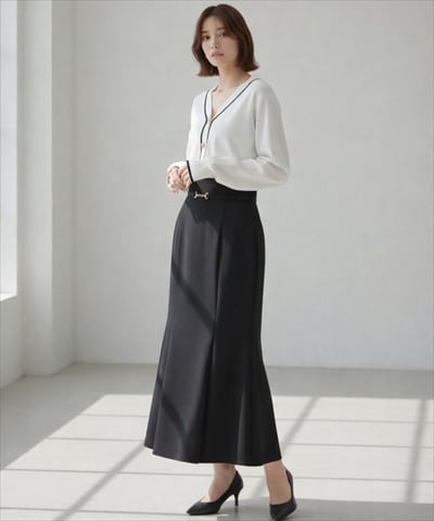 日本製ビットベルト付きマーメイドスカート