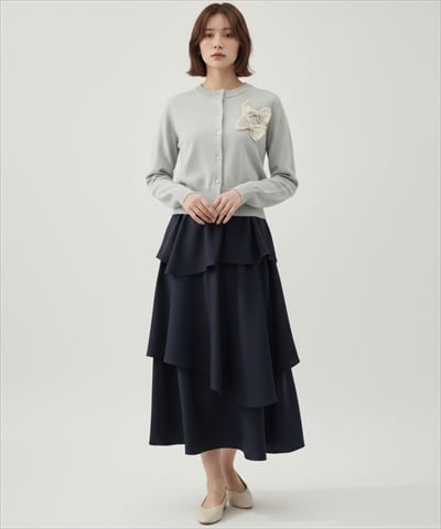 麻調ティアードスカート