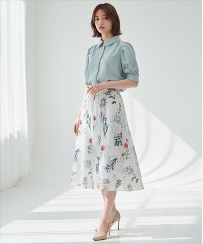 シアーボタニカルフラワースカート