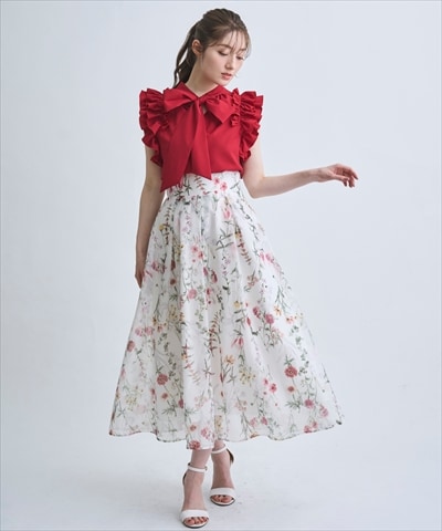 【4/10(Fri)発売】シアーグリーンフラワースカート